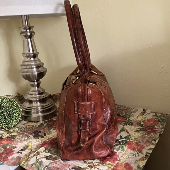 Flower Embossed Handmade Brown Leather Handbag Shoulder Bag by Valenchi - Picture 6 of 16